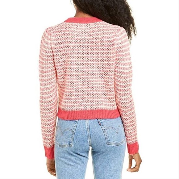 New WAYF Sweater XS Open Knit Lightweight Ribbed Crop Pull Sweater NWT - Picture 2 of 2